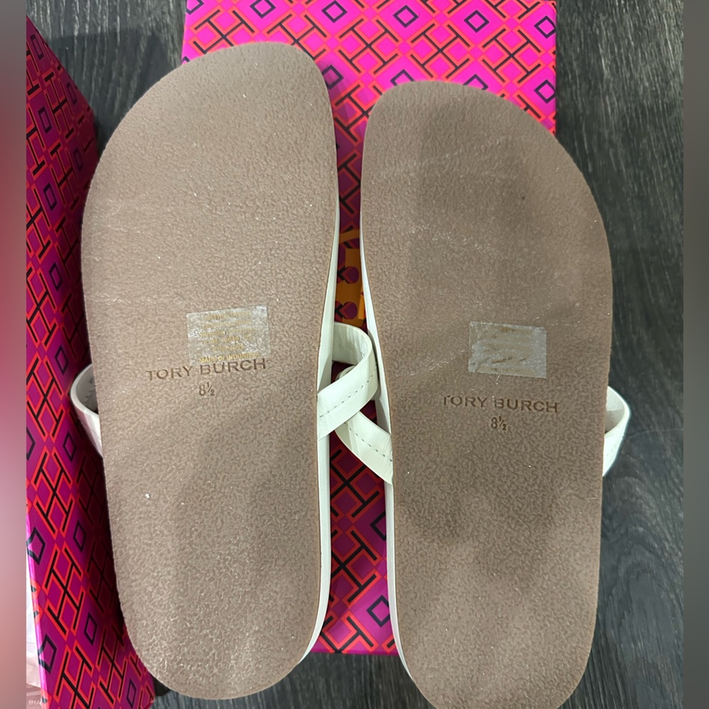 Tory Burch Miller Cloud Calf Leather New Ivory Sandals, BNWT in box, Sz 8.5 - Picture 4 of 6